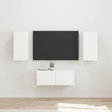 vidaXL TV spintelių komplektas 6 pcs Balta Apdirbta mediena
