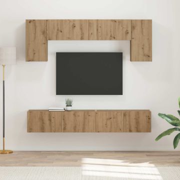 vidaXL TV spintelių komplektas 4 pcs Senas medis Apdirbta mediena