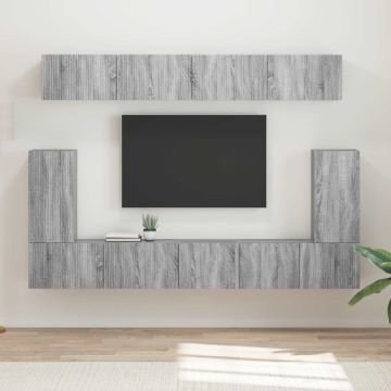 vidaXL TV spintelių komplektas 5 pcs Pilkas Sonoma Apdirbta mediena