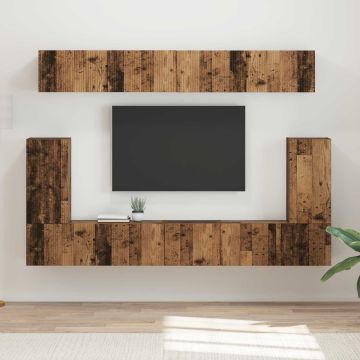 vidaXL TV spintelių komplektas 5 pcs Senas medis Apdirbta mediena