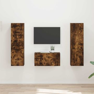 vidaXL TV spintelių komplektas 5 pcs Rūkyta ąžuolas Apdirbta mediena