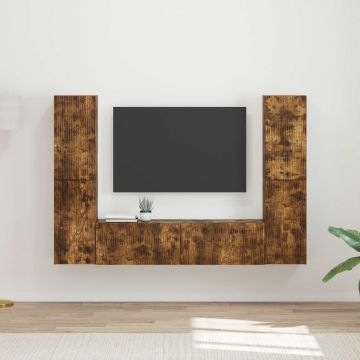 vidaXL TV spintelių komplektas 6 pcs Rūkyta ąžuolas Apdirbta mediena