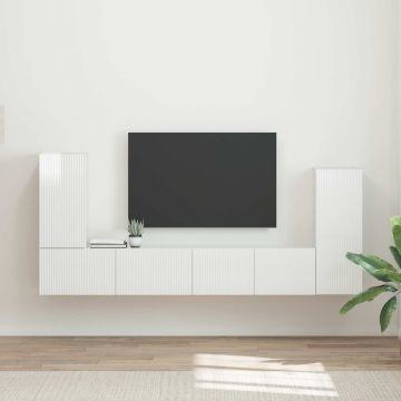 vidaXL TV spintelių komplektas 4 pcs Aukštai blizganti balta