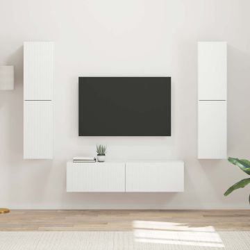 vidaXL TV spintelių komplektas 6 pcs Balta Apdirbta mediena