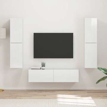 vidaXL TV spintelių komplektas 6 pcs Aukštai blizganti balta