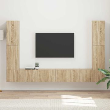 vidaXL TV spintelių komplektas 8 pcs Sonoma ąžuolas Apdirbta mediena