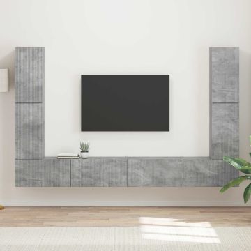 vidaXL TV spintelių komplektas 8 pcs Betono pilka Apdirbta mediena