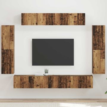 vidaXL Televizoriaus spintelė 8 pcs Senas medis