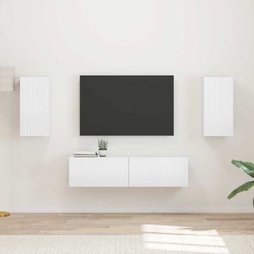 vidaXL TV spintelių komplektas 4 pcs Aukštai blizganti balta
