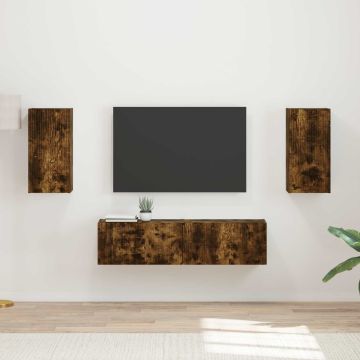 vidaXL TV spintelių komplektas 4 pcs Rūkyta ąžuolas Apdirbta mediena