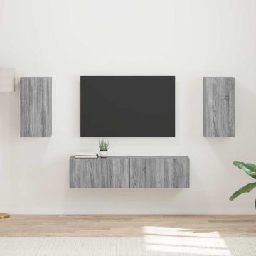 vidaXL TV spintelių komplektas 4 pcs Pilkas Sonoma Apdirbta mediena