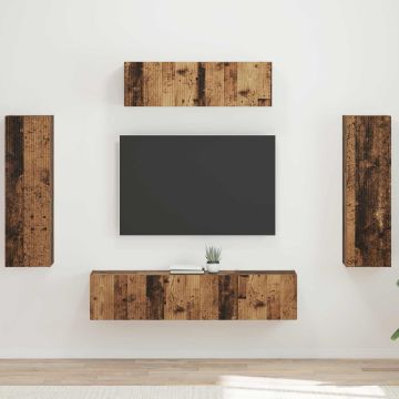 vidaXL Televizoriaus spintelė 5 pcs Senas medis