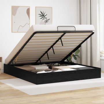 vidaXL Otomano lovos rėmas Juodas Ąžuolas 203 x 180 x 25 cm