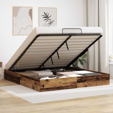 vidaXL Otomano lovos rėmas Senas medis 160 x 200 cm Dirbtinė mediena
