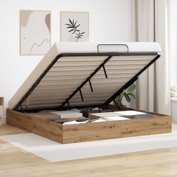 vidaXL Otomano lovos rėmas Meistrų ąžuolas 203 x 160 x 25 cm