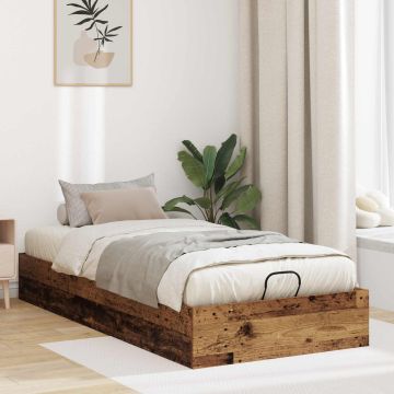 vidaXL Otomano lovos rėmas su saugykla Senas medis 203 x 100 x 25 cm