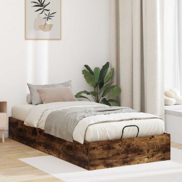 vidaXL Otomano lovos rėmas Rūkytas Ąžuolas 203 x 90 x 25 cm