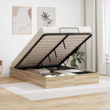 vidaXL Otomano lovos rėmas Sonoma ąžuolas 193 x 135 x 25 cm