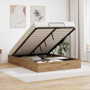 vidaXL Otomano lovos rėmas su saugykla Amatinė Ąžuolas 120 x 190 cm