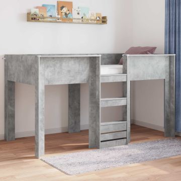 vidaXL Vaikų dvigulė lova Betono pilka 100 x 200 cm Apdirbta mediena