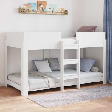 vidaXL Vaikų dvigulė lova Balta 100 x 200 cm Apdirbta mediena