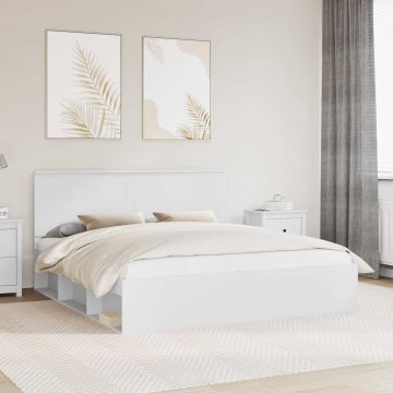 vidaXL Lovos rėmas Balta 200 x 200 cm Kietos pušies mediena