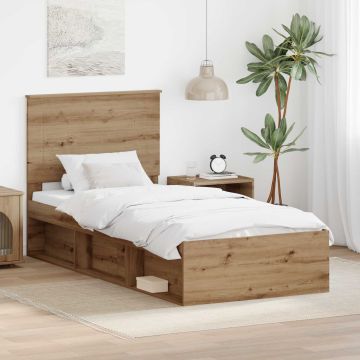 vidaXL Lovos rėmas Meistrų ąžuolas 100 x 200 cm Kietos pušies mediena
