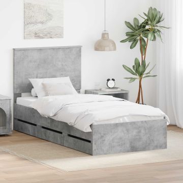vidaXL Lovos rėmas Betono pilka 100 x 200 cm Inžinerinė mediena