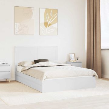 vidaXL Saugos lova su galvūgalio Balta 150 x 200 cm Apdirbta mediena