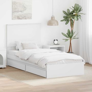 vidaXL Saugos lova su galvūgalio Balta 75 x 190 cm Apdirbta mediena
