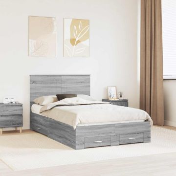 vidaXL Lovos rėmas Pilkas Sonoma 120 x 200 cm Apdirbta mediena