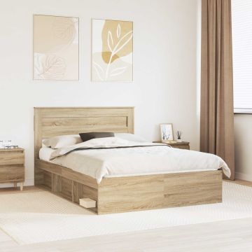 vidaXL Lovos rėmas Sonoma 160 x 200 cm Kietos pušies mediena