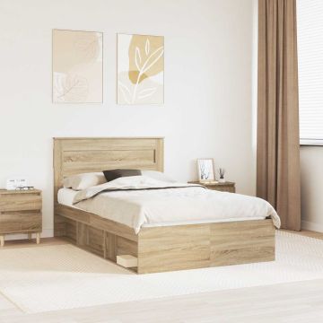 vidaXL Lovos rėmas Sonoma 120 x 190 cm Kietos pušies mediena
