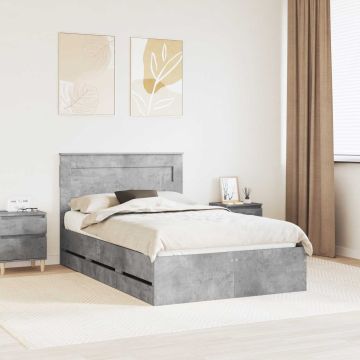vidaXL Lovos rėmas Betono pilka 120 x 190 cm Inžinerinė mediena