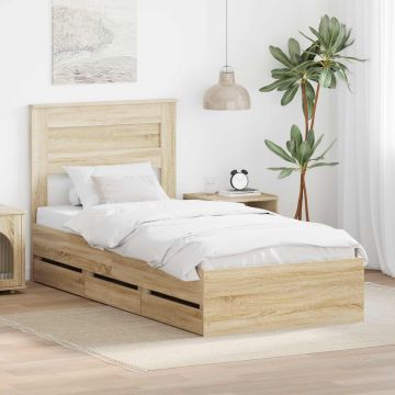 vidaXL Lovos rėmas Sonoma ąžuolas 100 x 200 cm Inžinerinė mediena