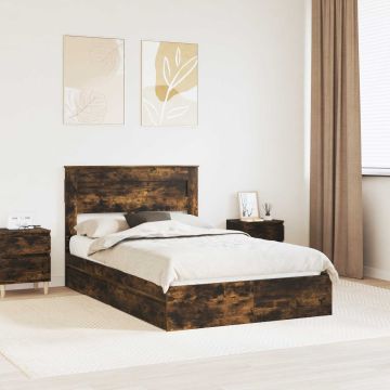 vidaXL Saugos lova Rūkyta ąžuolas 120 x 190 cm Apdirbta mediena
