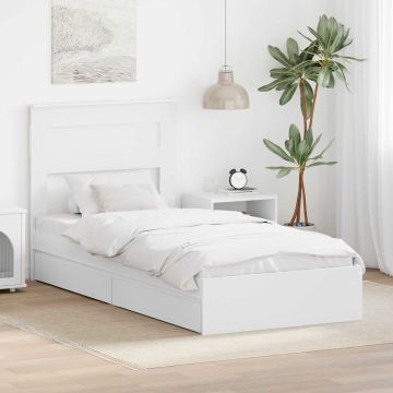 vidaXL Saugos lova su galvūgalio Balta 75 x 190 cm Apdirbta mediena