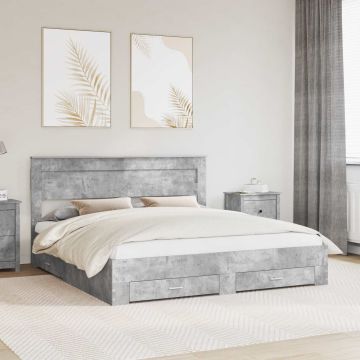 vidaXL Lovos rėmas Betono pilka 180 x 200 cm Apdirbta mediena