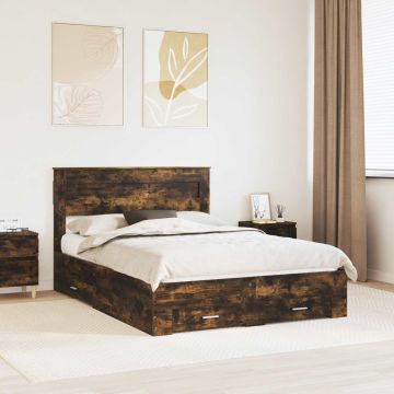 vidaXL Lovos rėmas Rūkyta ąžuolas 140 x 200 cm Apdirbta mediena