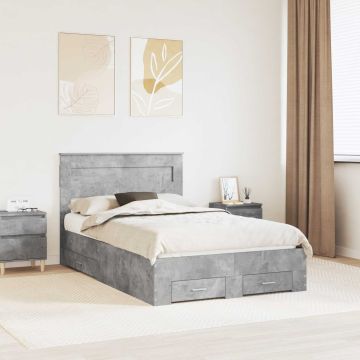 vidaXL Lovos rėmas Betono pilka 120 x 200 cm Apdirbta mediena