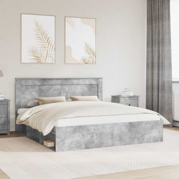 vidaXL Lovos rėmas Betoninė 200 x 200 cm Kietos pušies mediena