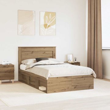 vidaXL Lovos rėmas Meistrų ąžuolas 120 x 200 cm Kietos pušies mediena