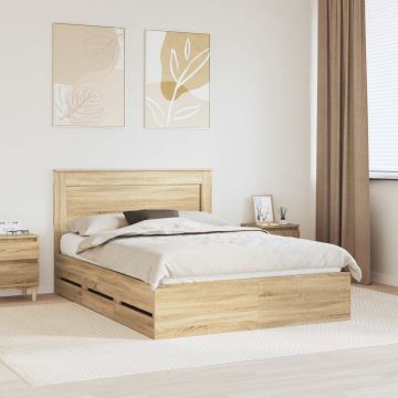 vidaXL Lovos rėmas Sonoma ąžuolas 140 x 200 cm Inžinerinė mediena