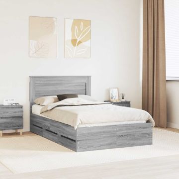 vidaXL Lovos rėmas Pilkas Sonoma 120 x 190 cm Inžinerinė mediena