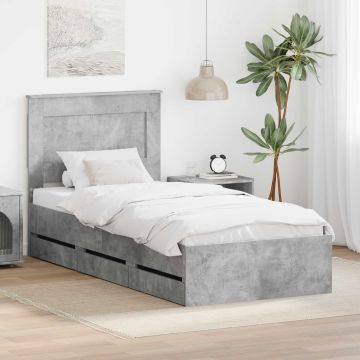 vidaXL Lovos rėmas Betono pilka 90 x 200 cm Inžinerinė mediena