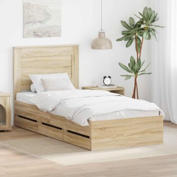 vidaXL Lovos rėmas Sonoma ąžuolas 75 x 190 cm Inžinerinė mediena
