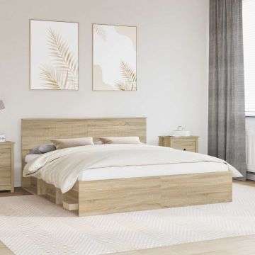 vidaXL Lovos rėmas Sonoma 180 x 200 cm Kietos pušies mediena