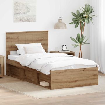 vidaXL Lovos rėmas Meistrų ąžuolas 100 x 200 cm Kietos pušies mediena