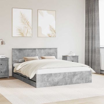 vidaXL Lovos rėmas Betono pilka 160 x 200 cm Inžinerinė mediena