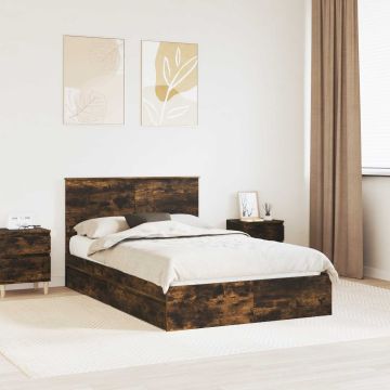 vidaXL Saugos lova Rūkyta ąžuolas 120 x 200 cm Apdirbta mediena